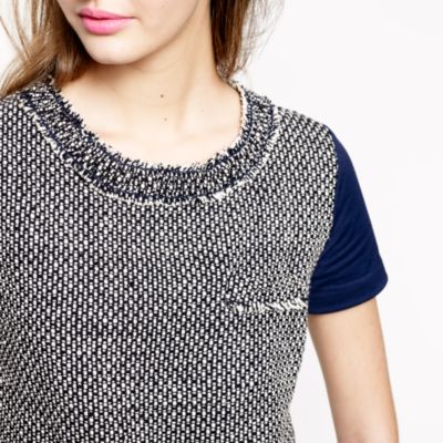 Tweed-front tee