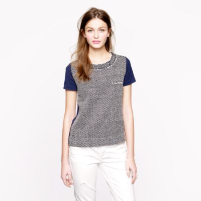Tweed-front tee