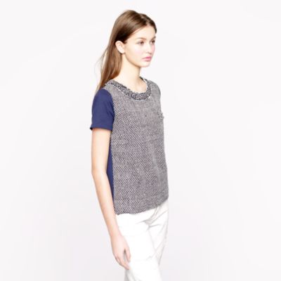 Tweed-front tee
