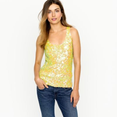 Citron sequin tank