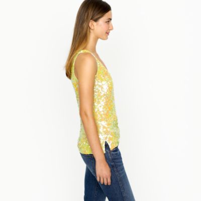 Citron sequin tank