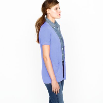 Featherweight cashmere short-sleeve cardigan