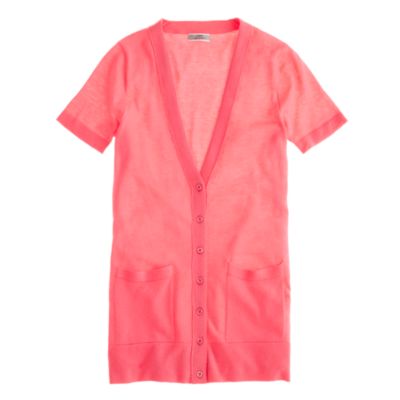 Featherweight cashmere short-sleeve cardigan