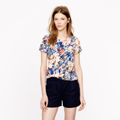 Silk tee in Mai Tai floral
