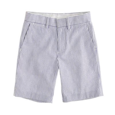 Boys' club short in wide-stripe seersucker