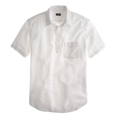 Short-sleeve popover in white oxford