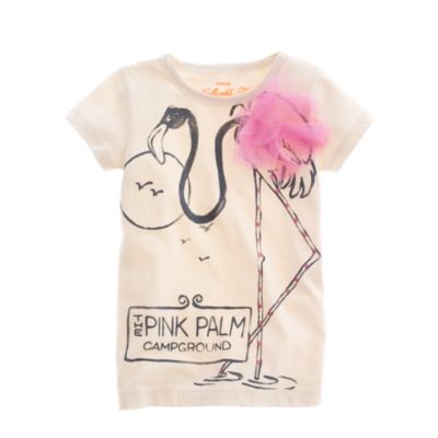 Girls' pink flamingo tee
