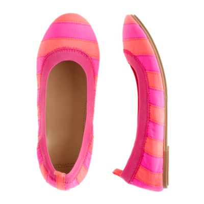 Girls' Mila ballet flats in grosgrain stripe