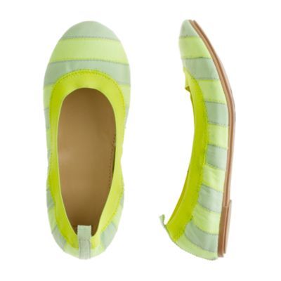 Girls' Mila ballet flats in grosgrain stripe