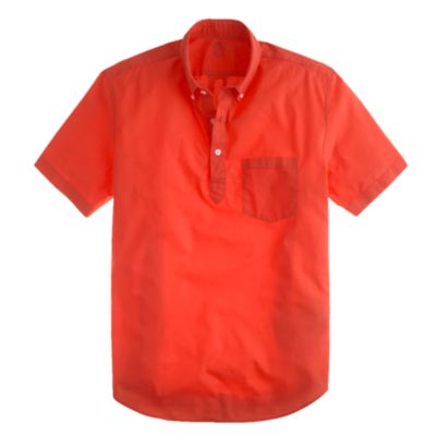 Lightweight short-sleeve popover in garment dye