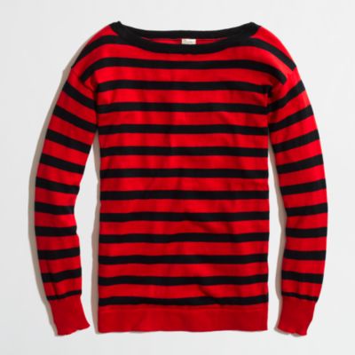 Factory stripe boatneck sweater