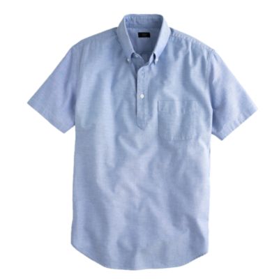 Short-sleeve popover in Blue oxford