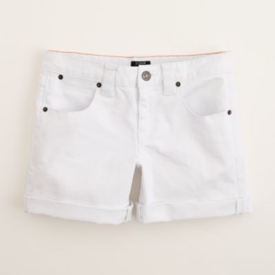 Factory denim roll-up short in white