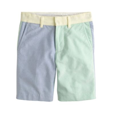 Boys' club short in colorblock oxford cloth