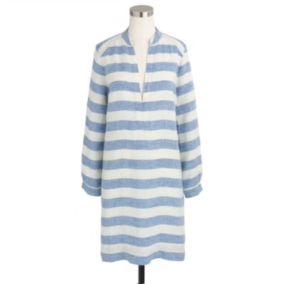Linen V-neck tunic in stripe