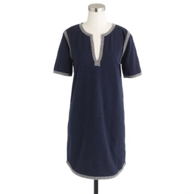 Knit tunic dress with marled trim