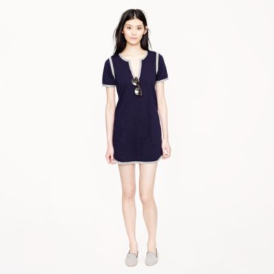Knit tunic dress with marled trim