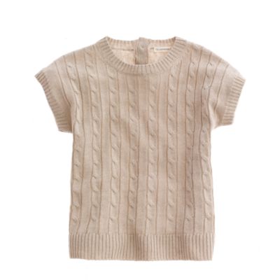 Girls' cable-linen popover