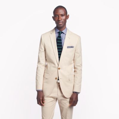 Ludlow suit jacket with center vent in Italian chino