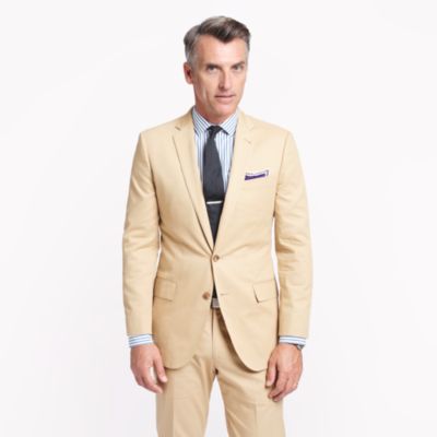 Ludlow suit jacket with center vent in Italian chino