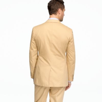 Aldridge three-button suit jacket with center vent in Italian chino