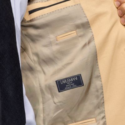 Aldridge three-button suit jacket with center vent in Italian chino