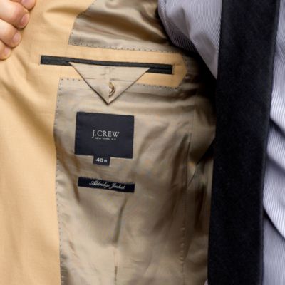 Aldridge three-button suit jacket with center vent in Italian chino