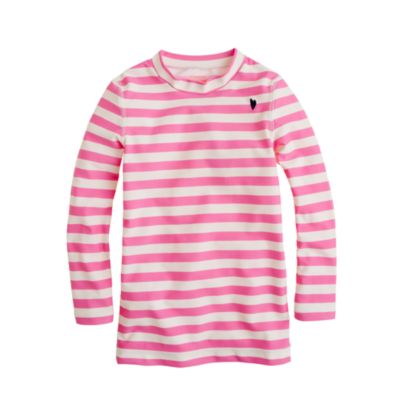 Girls' stripe rash-guard top