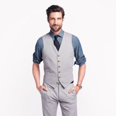 Ludlow suit vest in Italian chino