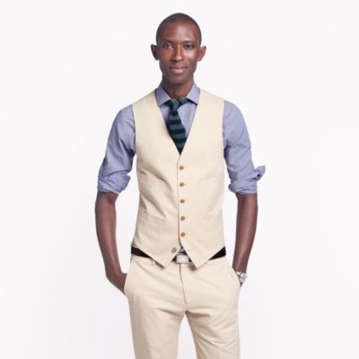 Ludlow suit vest in Italian chino