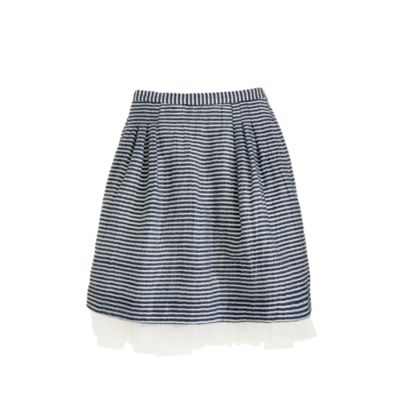 Girls' organza skirt in mini stripe