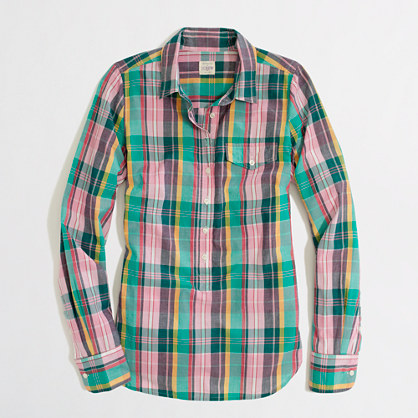Factory summer plaid popover