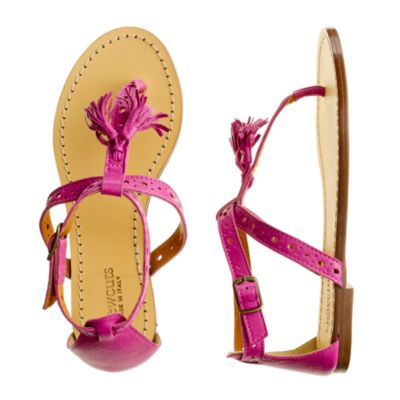 Girls' tassel T-strap sandals