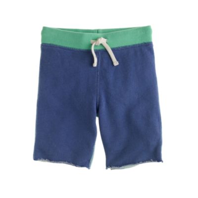 Boys' pull-on knit short in colorblock rugged terry