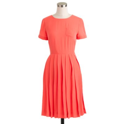 Pleated silk pocket dress