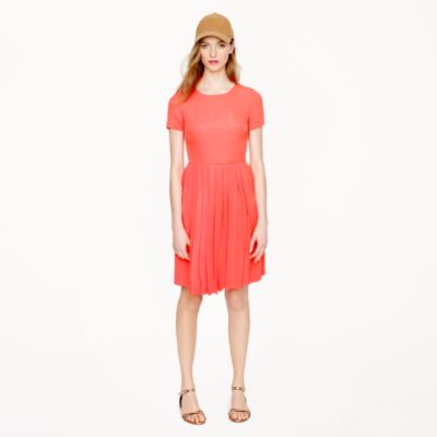 Pleated silk pocket dress