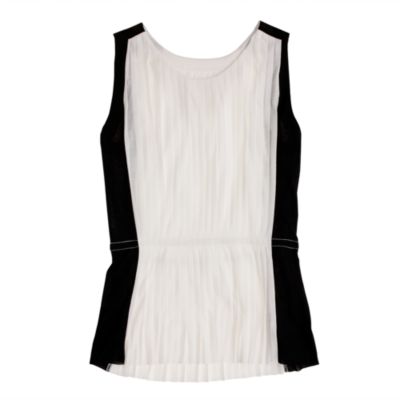Accordion pleat top in colorblock