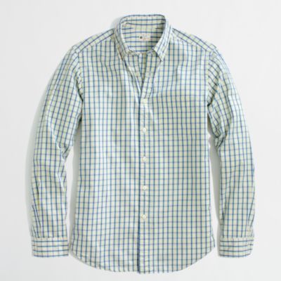 Factory sunwashed oxford shirt in plaid