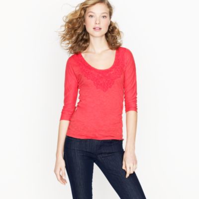 Lace necklace tee