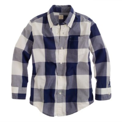 Boys' Secret Wash shirt in giant gingham