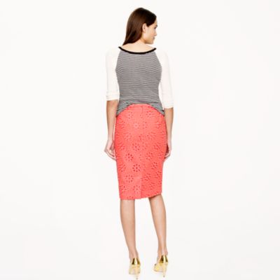 No. 2 pencil skirt in pinwheel eyelet