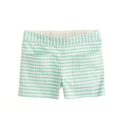 Girls' oxford short in gingham