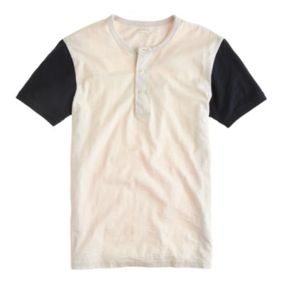 Short-sleeve baseball henley