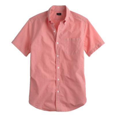 Short-sleeve shirt in deep poppy gingham