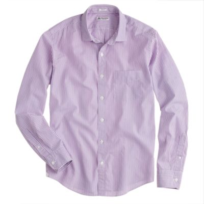 Slim Thomas Mason&reg; fabric spread-collar dress shirt in purple stripe