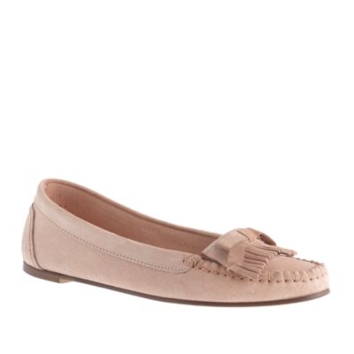 Suede bow moccasins
