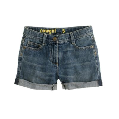 Girls' cowgirl roll-up jean short