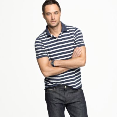 Slub jersey polo in Captain stripe