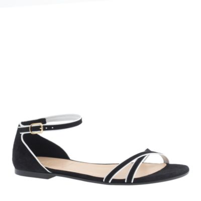 Elsa piped suede sandals