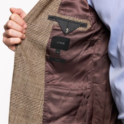 Ludlow sportcoat in glen plaid Italian silk-linen
